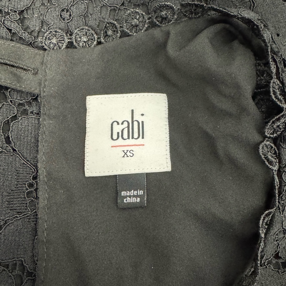 Cabi Black Lace Detail Top Size XS - Picture 2 of 10